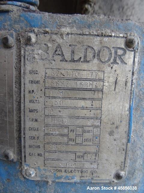 Used Sweco Screener, Stainless Steel, Model S24C44. 24" Diameter, single deck, 2 separation.  Driven by a 1/3 HP, 3/60/550 Volt, 1140 RPM Motor.  Mounted on a base.  Serial Number E8753C