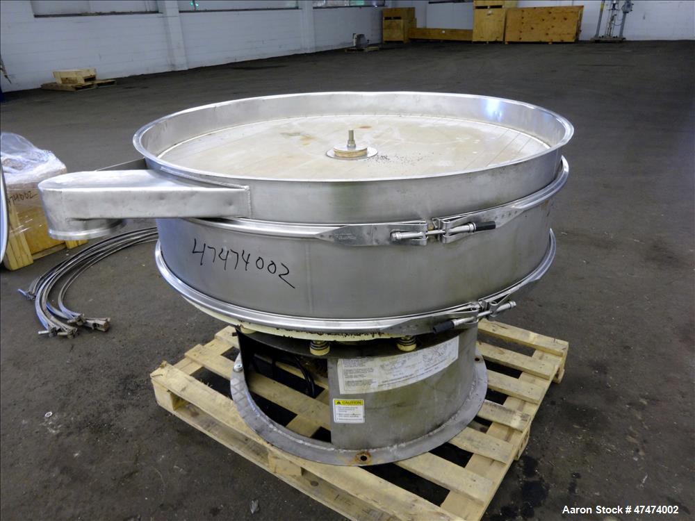 Used Screener, 48" diameter, 304/316 stainless steel, single deck, 2 separation