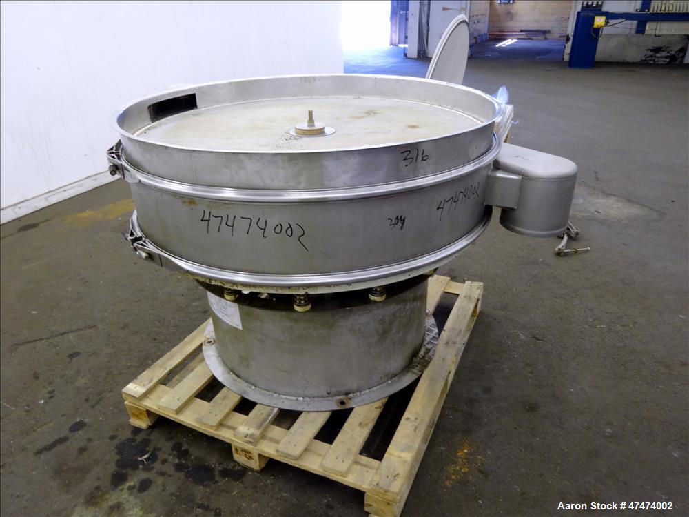 Used Screener, 48" diameter, 304/316 stainless steel, single deck, 2 separation