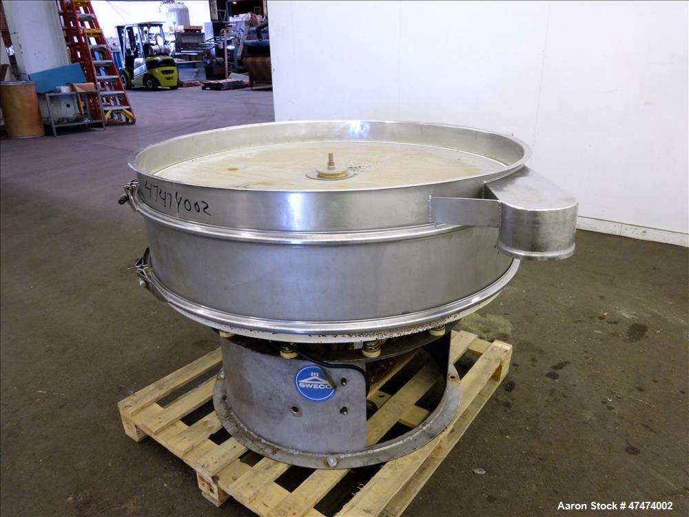 Used Screener, 48" diameter, 304/316 stainless steel, single deck, 2 separation
