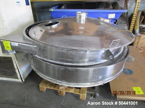 Used- Sweco 72" Diameter Sifter / Screener, Stainless steel. Single Deck, 2 separation. (2) 10" Top Side Openings, 8" Center...