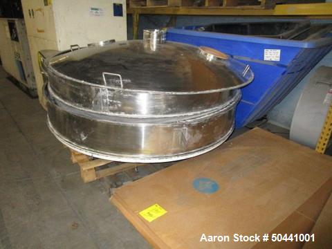 Used- Sweco 72" Diameter Sifter / Screener, Stainless steel. Single Deck, 2 separation. (2) 10" Top Side Openings, 8" Center...