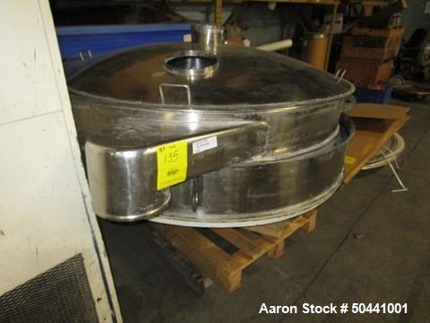 Used- Sweco 72" Diameter Sifter / Screener, Stainless steel. Single Deck, 2 separation. (2) 10" Top Side Openings, 8" Center...