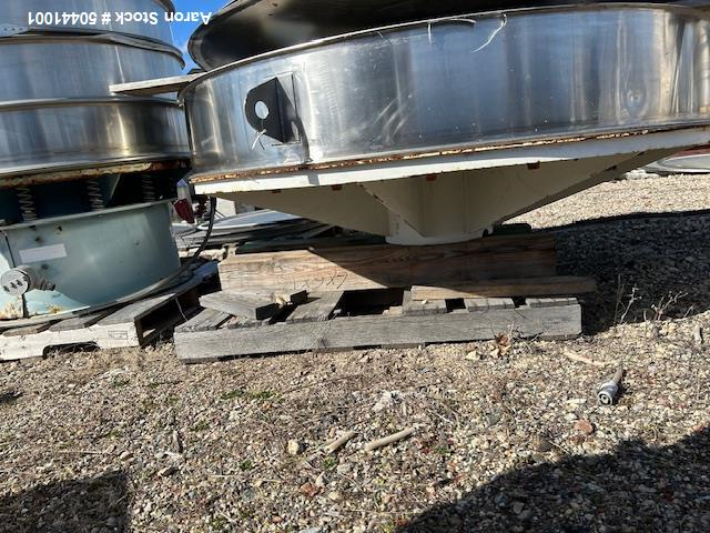 Used- Sweco 72" Diameter Sifter / Screener, Stainless steel. Single Deck, 2 separation. (2) 10" Top Side Openings, 8" Center...