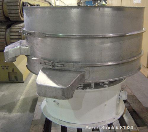 USED: Sweco Screener, 48" Diameter, 316 Stainless Steel.  Double deck, 3 separation, no top cover.  Driven by a 1 HP, 3/60/460 Volt, 1200 RPM motor.  Mounted on a carbon steel base.