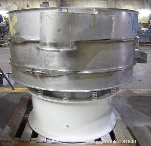 USED: Sweco Screener, 48" Diameter, 316 Stainless Steel.  Double deck, 3 separation, no top cover.  Driven by a 1 HP, 3/60/460 Volt, 1200 RPM motor.  Mounted on a carbon steel base.