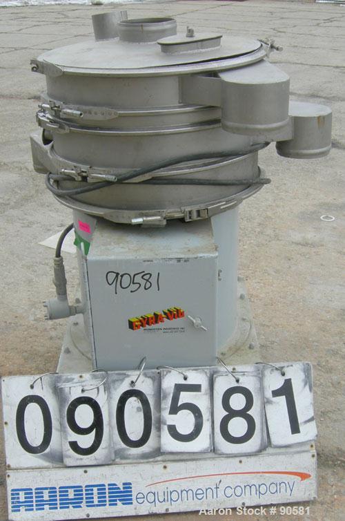 USED: Midwestern screener, model ME24S4-4-4XP, 304 stainless steel.  24" diameter,2 decks,3 separation.  Driven by a  1/2 HP, 3/60/230/460 volt, xp motor.Includes top cover. Mounted on a carbon steel...