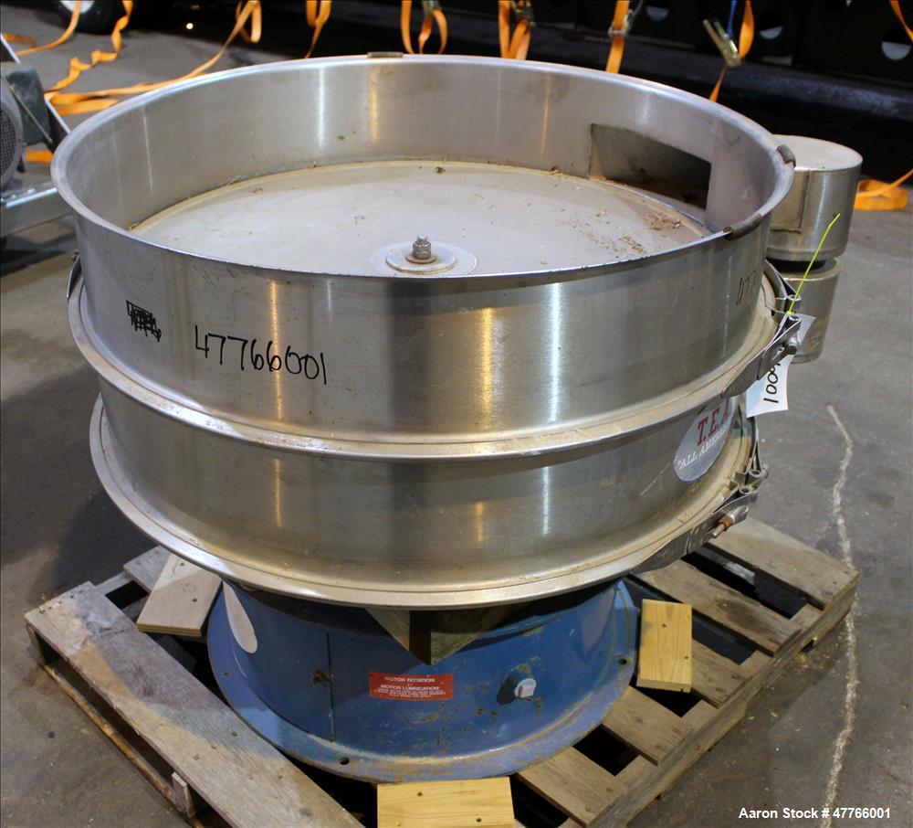 Used Thermal Engineering of Arizona Shaker Screen, Model T.E.A. 40, 304 Stainless Steel. 40" Diameter single deck, (2) separation, no top cover. Driven by 1/3hp, 3/60/230/460 volt, 1140 rpm motor. Mo...