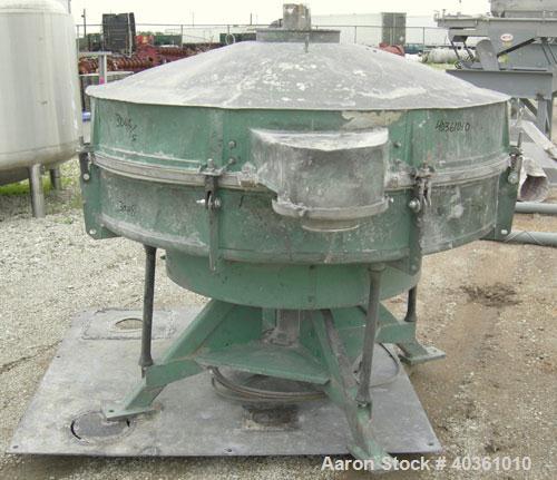 Used Tyler Screener, 60" diameter, 304 stainless steel, single deck, 2 separation. Includes top cover. Driven by a 2 hp, 3/60/208-230/460 volt, 1140 rpm motor.