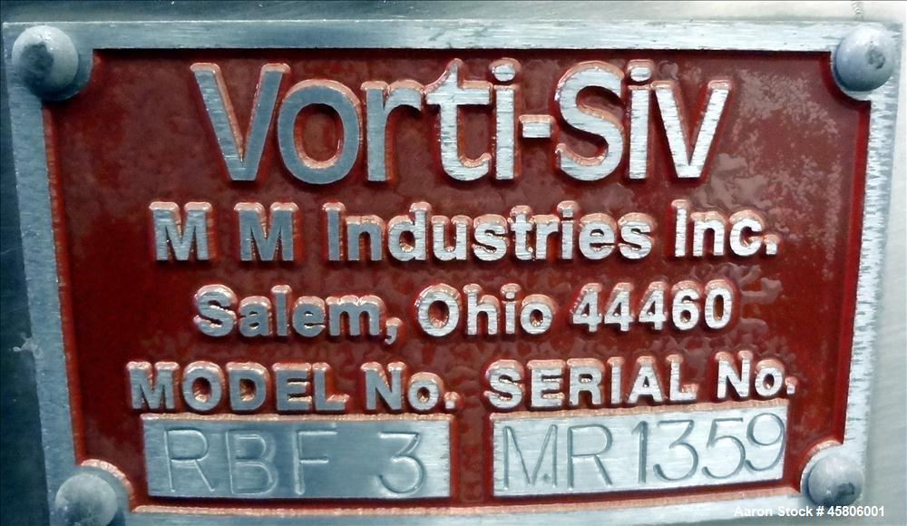 Used Vorti-Siv Model RBF-3, 30" diameter,  S/N MR1359