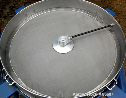 Used Vorti-Siv Vibratory Sieving Machine, Model RVM-15E, 304 Stainless Steel. (1) 15" diameter 80 mesh sieve. Bottom collection hopper with 2" outlet. Driven by a (.26) hp, 3/60/230/460 volt, 3600 rp...