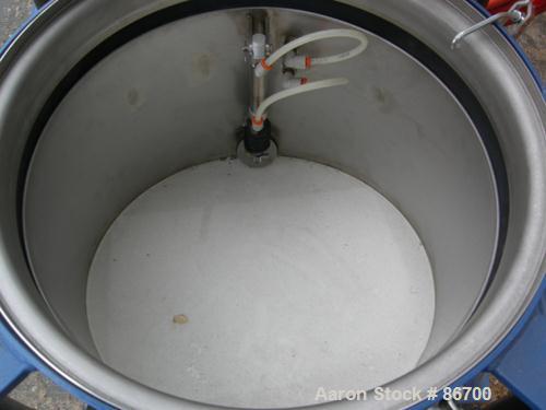 Used Vorti-Siv Vibratory Sieving Machine, Model RVM-15E, 304 Stainless Steel. (1) 15" diameter 80 mesh sieve. Bottom collection hopper with 2" outlet. Driven by a (.26) hp, 3/60/230/460 volt, 3600 rp...