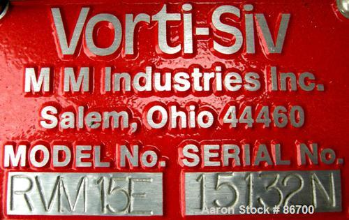 Used- Vorti-Siv Vibratory Sieving Machine, Model RVM-15E, 304 Stainless Steel. (1) 15" diameter 80 mesh sieve. Bottom collec...