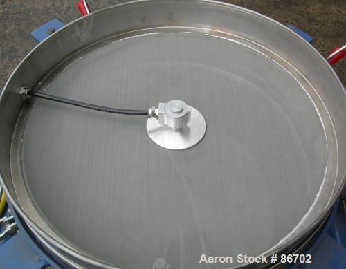 Used Vorti-Siv Vibratory Sieving Machine, Model RVM-15E, 304 Stainless Steel. (1) 15" diameter 94 mesh sieve. Bottom collection hopper with 2" outlet. Driven by a (.26) hp, 3/60/230/460 volt, 3600 rp...