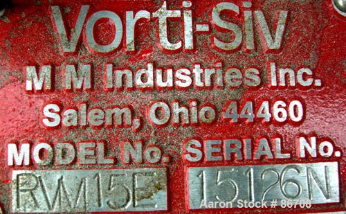 Used Stainless Steel Vorti-Siv Vibratory Sieving Machine, Model RVM-15E