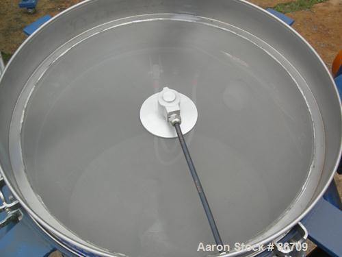 Used Vorti-Siv Vibratory Sieving Machine, Model RVM-15E, 304 Stainless Steel. (1) 15" diameter 94 mesh sieve. Bottom collection hopper with 2" outlet. Driven by a (.26) hp, 3/60/230/460 volt, 3600 rp...