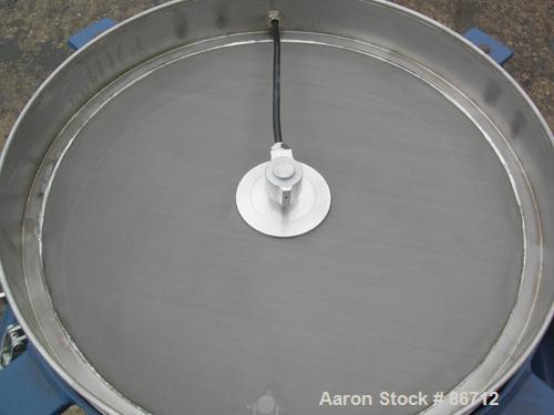Used Vorti-Siv Vibratory Sieving Machine, Model RVM-15E, 304 Stainless Steel. (1) 15" diameter 94 mesh sieve. Bottom collection hopper with 2" outlet. Driven by a (.26) HP, 3/60/230/460 Volt, 3600 RP...