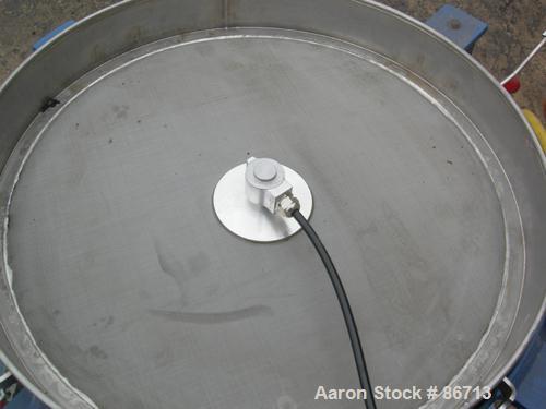 Used Vorti-Siv Vibratory Sieving Machine, Model RVM-15E, 304 Stainless Steel. (1) 15" diameter 80 mesh sieve. Bottom collection hopper with 2" outlet. Driven by a (.26) HP, 3/60/230/460 Volt, 3600 RP...