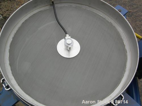 Used Vorti-Siv Vibratory Sieving Machine, Model RVM-15E, 304 Stainless Steel. (1) 15" diameter 94 mesh sieve. Bottom collection hopper with 2" outlet. Driven by a (.26) HP, 3/60/230/460 Volt, 3600 RP...