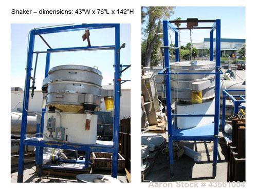 Used Vorti-Siv Gyratory Sieve/ Screener, Model VS0048, Stainless Steel. 48” Diameter double deck, 3 separation. Includes a top cover. Driven by a 3hp, 3/60/208-230/460 volt, 1750 rpm motor. Mounted o...
