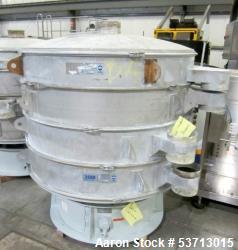 Used Sweco 60" Diameter Screener, Model LS60S101010108, Stainless Steel. Triple deck, 4 separation. Includes top cover. Driv...