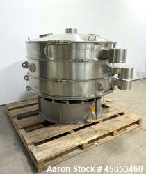 Unused Sweco 72" Stainless Steel Vibratory Screener – Double Deck, 3 Separation Pharmaceutical Sanitary Design
