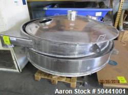 Used- Sweco 72" Diameter Sifter / Screener, Stainless steel. Single Deck, 2 separation. (2) 10" Top Side Openings, 8" Center...