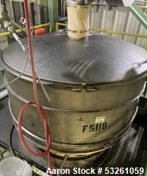 Used Sweco Stainless Steel Sifter Separator, 60". F-5118. Single deck. With base and 2.5 HP Motor Drive. Stainless top cover...