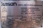 Used Kason Screener, Model K-72-2-SS, 304 stainless steel. 72