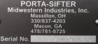 Unused- Midwestern Industries Porta-Sifter, model 55E, 304 stainless steel. 22-1/2’’ Diameter x 4’’ deep single deck with a ...