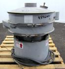Used Midwestern Industries Screener, Model MR24C4-4, Carbon Steel. 24” Diameter single deck, 2 separation. 321 Stainless steel top cover. Driven by a 0.36hp, 3/60/230/460 volt, 1200 rpm motor. Mounte...