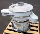 Used Midwestern Industries Screener, Model MR24C4-4, Carbon Steel. 24” Diameter single deck, 2 separation. 321 Stainless steel top cover. Driven by a 0.36hp, 3/60/230/460 volt, 1200 rpm motor. Mounte...