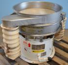 Used Midwestern Screener, 24” Diameter, Model MR24S4-4, Stainless Steel. Single deck, 2 separation, no top cover. Driven by a 0.33 hp, 3/60/230/460 volt motor. Mounted on a carbon steel base. Serial ...