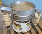 Used Midwestern Screener, 24” Diameter, Model MR24S4-4, Stainless Steel. Single deck, 2 separation, no top cover. Driven by a 0.33 hp, 3/60/230/460 volt motor. Mounted on a carbon steel base. Serial ...