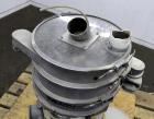 Used Sweco Screener, Model LS18S333, 304 Stainless Steel.  18” Diameter, double deck, 3 separation, with a flat plastic top cover. Driven by a 1/4 hp, 3/60/460 volt, 1140 rpm motor.  Mounted on a car...