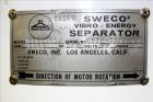 Used Carbon Steel Sweco Screener, Model LS30C66