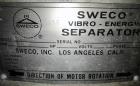 Used- Sweco Vibro-Energy Separator / Screener, Model LS60S1215