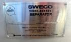 Unused Sweco 30" Diameter Screener, Model MX30Y66LKSD, 316 Stainless Steel.  Single deck, 2 separation.  Driven by a .5 HP, ...