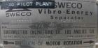 Used Sweco Screener, Model S18S3333, 316 Stainless Steel.  18
