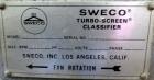 Used Sweco Turbo Screen Air Classifier, Model TS18