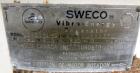 Used Sweco Screener, Model US48D88-HS, 316 Stainless Steel. 48” Diameter single deck, 2 separation. 304 Stainless steel top cover. Driven by a 2-1/2 hp, 3/60/230/460 volt, 1765 rpm motor. Mounted on ...