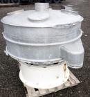 Used Sweco Screener, Model US48D88-HS, 316 Stainless Steel. 48” Diameter single deck, 2 separation. 304 Stainless steel top cover. Driven by a 2-1/2 hp, 3/60/230/460 volt, 1765 rpm motor. Mounted on ...