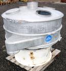Used Sweco Screener, Model US48D88-HS, 316 Stainless Steel. 48” Diameter single deck, 2 separation. 304 Stainless steel top cover. Driven by a 2-1/2 hp, 3/60/230/460 volt, 1765 rpm motor. Mounted on ...