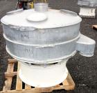 Used Sweco Screener, Model US48D88-HS, 316 Stainless Steel. 48” Diameter single deck, 2 separation. 304 Stainless steel top cover. Driven by a 2-1/2 hp, 3/60/230/460 volt, 1765 rpm motor. Mounted on ...
