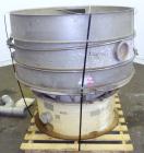 Used Sweco Screener, Model US48S6862, 304 Stainless Steel. 48” Diameter, double deck, 3 separation, no top cover. Driven by a 2.5 hp, 3/60/230/460 volt, 1200 rpm motor. Mounted on a carbon steel base.