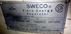 Used Sweco Screener, Model US48S6862, 304 Stainless Steel. 48” Diameter, double deck, 3 separation, no top cover. Driven by a 2.5 hp, 3/60/230/460 volt, 1200 rpm motor. Mounted on a carbon steel base.