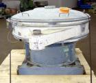 Used Sweco Screener, Model US60C82, Carbon Steel. 60” Diameter bottom deck only. Carbon steel top cover. Driven by a 2.5hp, 3/60/230/460 volt, 1160 rpm motor. Mounted on a carbon steel base.