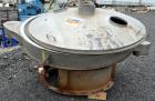 Used Sweco Screener, Model US72108, 316 Stainless Steel. 72” Diameter, single deck, 2 separation, with top cover. Driven by a 5hp, 3/60/230/460 volt, 1200 rpm motor. Mounted on a carbon steel base. M...