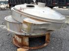 Used Sweco Screener, Model US72108, 316 Stainless Steel. 72” Diameter, single deck, 2 separation, with top cover. Driven by a 5hp, 3/60/230/460 volt, 1200 rpm motor. Mounted on a carbon steel base. M...