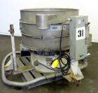 Used Sweco Screener, Model XS48S888, 304 Stainless Steel. 48” Diameter, double deck, 3 separation, no top cover. Driven by a 2.5 hp, 3/60/460 volt, 1160 rpm motor. Mounted on a carbon steel base with...